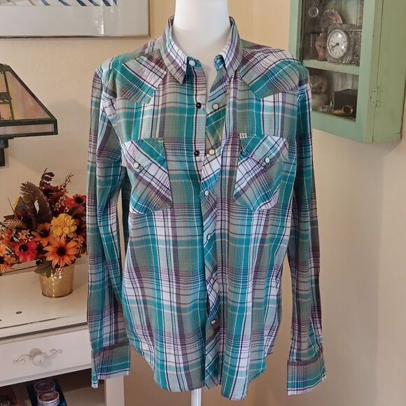 Salt Valley Snap Front Western Top Coastal Cowgirl - Picture 1 of 11